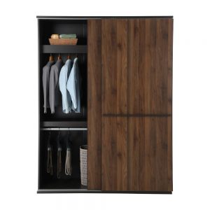 Tủ Quần Áo Cửa Trượt HARVEST 160 x 64 x 210 CM Màu Nâu Đen